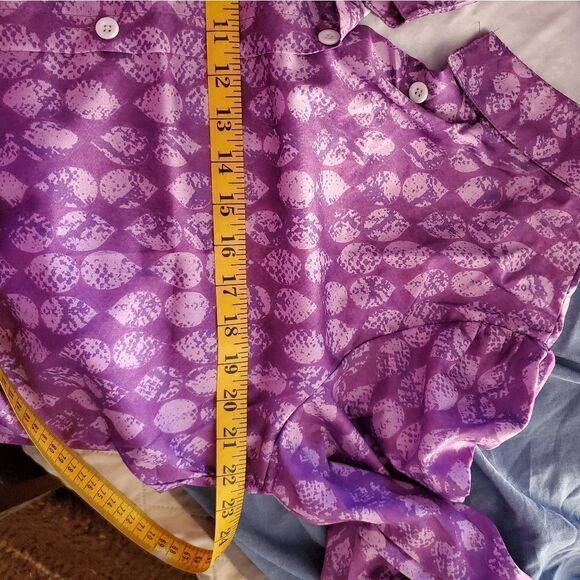 Purple Button up Blouse - Picture 9 of 12